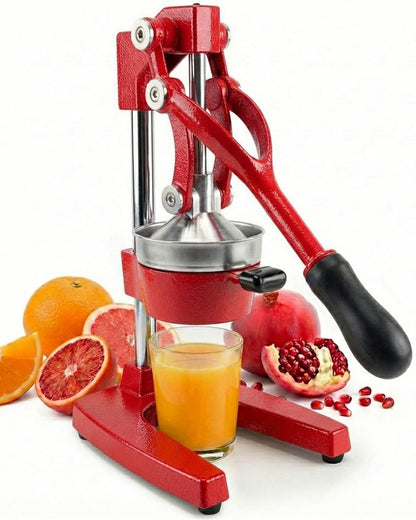 Eurolux Ultra-Premium Cast Iron Juicer | Extra-Large, Heavy Duty, Commercial Grade, Stainless Steel Manual Hand Press Citrus Squeezer For Fresh Orange Juice, Pomegranate, Lemon, and Much More (Black)