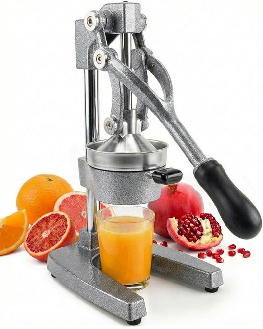 Eurolux Ultra-Premium Cast Iron Juicer | Extra-Large, Heavy Duty, Commercial Grade, Stainless Steel Manual Hand Press Citrus Squeezer For Fresh Orange Juice, Pomegranate, Lemon, and Much More (Gray)