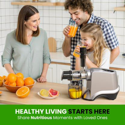 Eurolux Slow Masticating Juicer – Cold Press Machine for High-Yield Juice Extraction – Quiet & Powerful Juicer for Fruits and Vegetables – Easy to Clean, BPA-Free & Nutrient-Rich – Compact Design